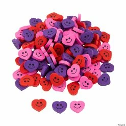 Flash Sale 🎉 Bulk Mini Smile Face Heart Erasers - 144 Pc. ⭐