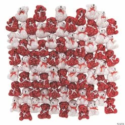 Budget ⭐ Bulk Mini Valentine's Day Hugs & Kisses Stuffed Bears - 72 Pc. 😉