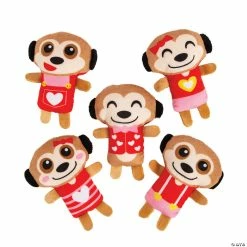 Hot Sale ✔️ Bulk Mini Valentine's Day Stuffed Meerkats with Overalls - 50 Pc. 👏
