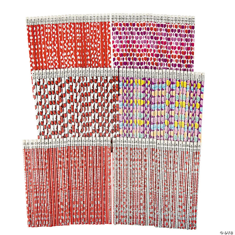 Budget π Bulk Valentine Pencil Assortment - 144 Pc. 𧨠1 Budget π Bulk Valentine Pencil Assortment - 144 Pc. π§¨