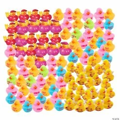 Outlet 🌟 Bulk Valentine Rubber Ducks Assortment - 144 Pc. 😉