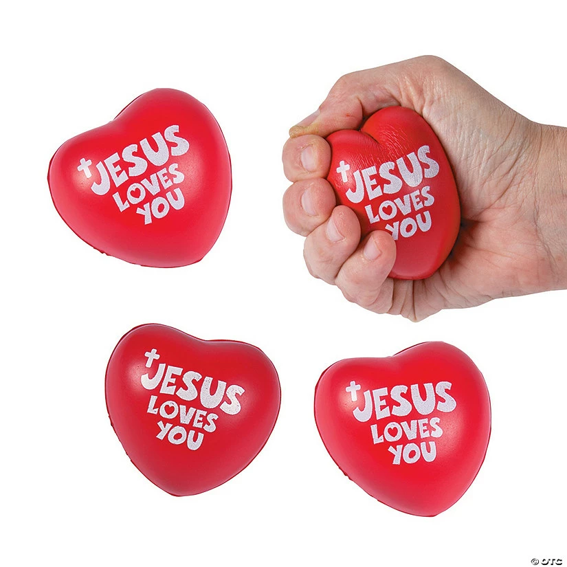 Brand new π Jesus Loves You Heart Stress Toys - 12 Pc. π 1 Brand new π Jesus Loves You Heart Stress Toys - 12 Pc. π