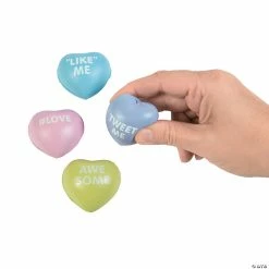 Wholesale 🎁 Mini Conversation Heart Stress Toys - 24 Pc. 😍