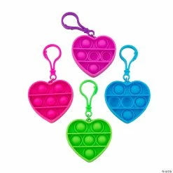 Flash Sale ⭐ Mini Heart Lotsa Pops Popping Toy Keychains - 12 Pc. 🌟