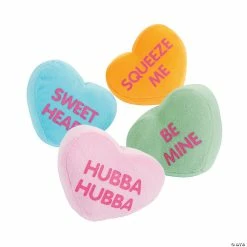 Discount ✔️ Mini Valentine’s Day Stuffed Conversation Hearts - 12 Pc. 😉