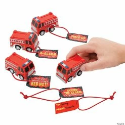 Hot Sale 🛒 Pull-Back Fire Truck Valentine Exchanges with Card for 12 😀