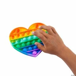 Alternative view of Discount 👍 Rainbow Heart Lotsa Pops Popping Toys - 6 Pc. 😀