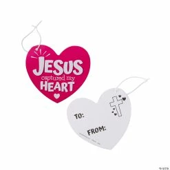Alternative view of New ❤️ Religious Heart Stuffed 🦮 Dog Valentine Exchanges with Card for 12 ⌛