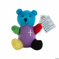 Best Sale ✔️ Religious Rainbow-Colored Stuffed Bears - 12 Pc. 😉