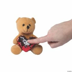 Best deal ❤️ Valentine’s Day Red Reversible Sequin Heart Stuffed Bears - 12 Pc. 🌟