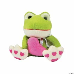 Coupon 🛒 Valentine Stuffed Frogs with Pink Heart - 12 Pc. 🔥